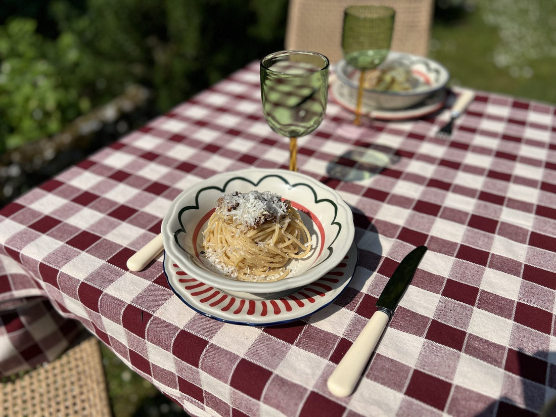 Spaghetti alla Carbonara au thé noir Lapsang Souchong
