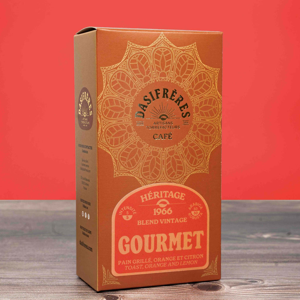 Café grains Gourmet Blend Vintage Héritage pain grillé orange citron 250g
