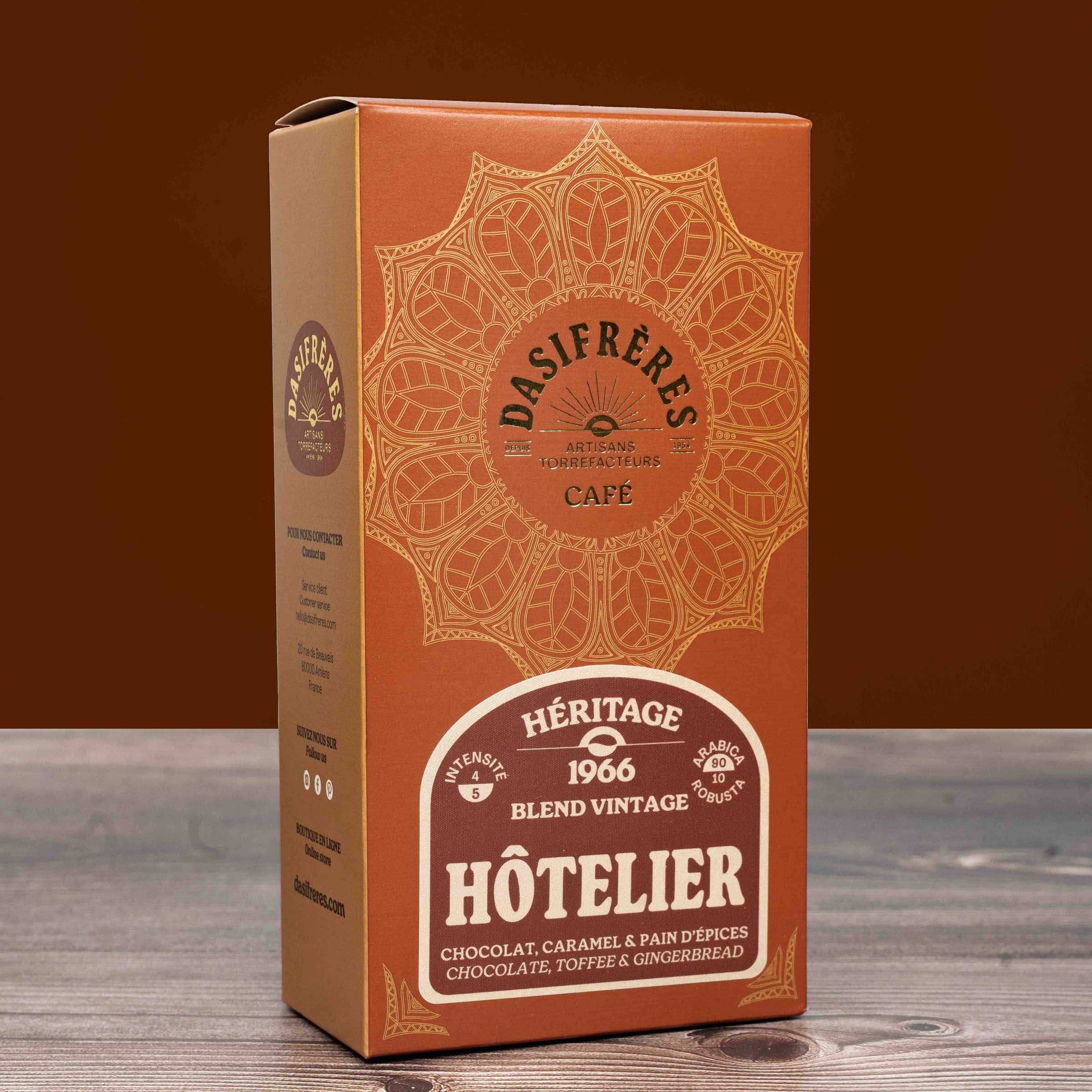 Café moulu Hôtelier blend vintage héritage 1966 chocolat caramel et pain d'épices 250g