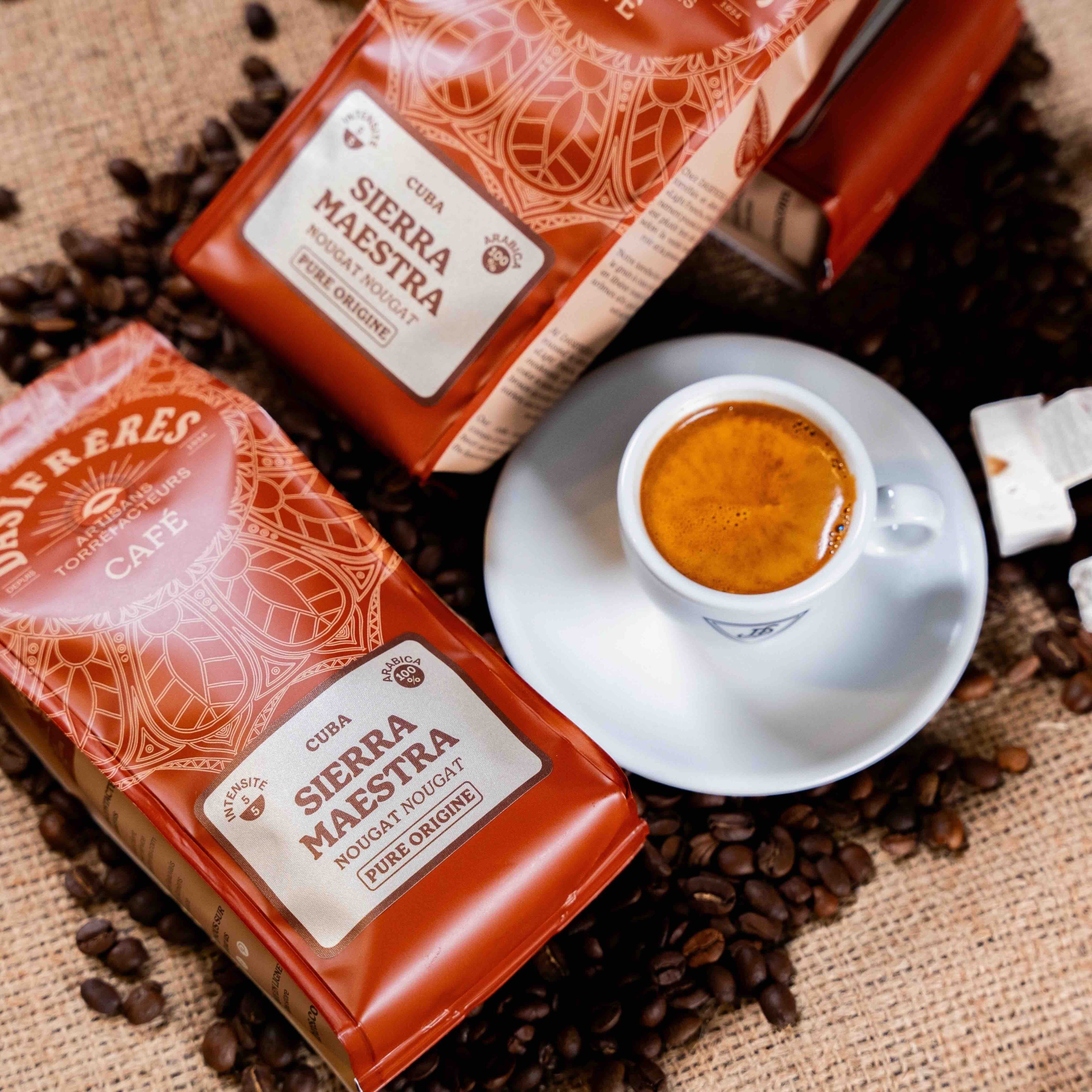 Café grains Sierra Maestra Cuba nougat pure origine 100% Arabica 250g