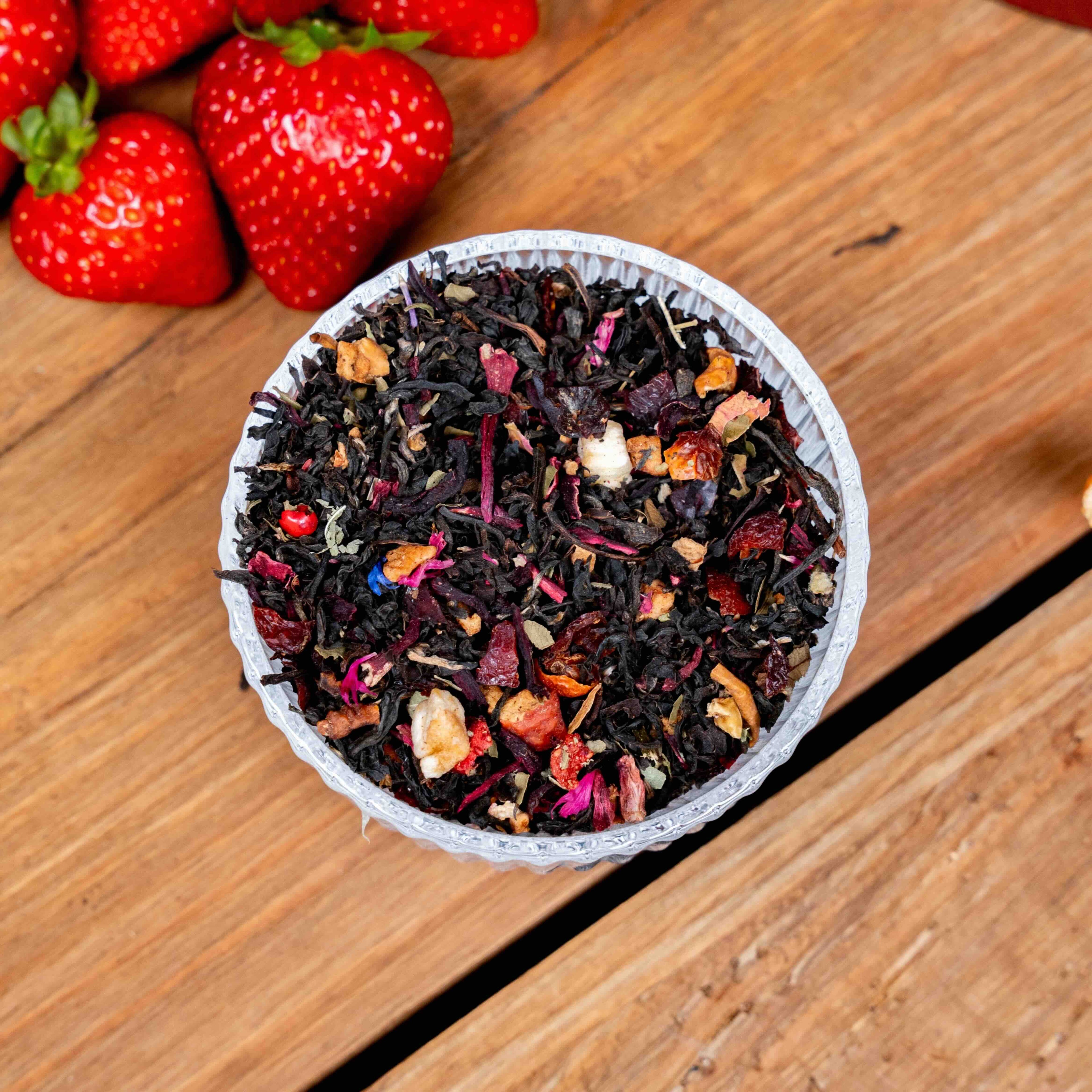 Printemps Gourmand Thé noir fraise rhubarbe vrac