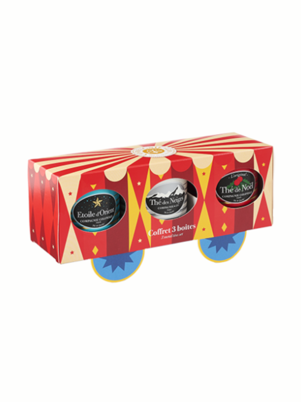 Coffret Circus – Thé de Noël,Neiges, Étoile d’Orient – 3x30g boîtes