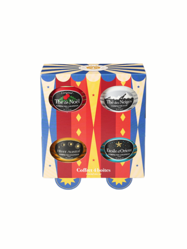 Coffret Circus – Thé de Noël,Neiges,Hiver Austral,Orient – 4x30g boîtes